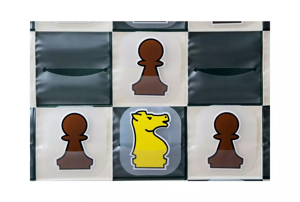 SZACHY DEMONSTRACYJNE ZWIJANE XXL - WTYKANE (szachownica + figury + torba)