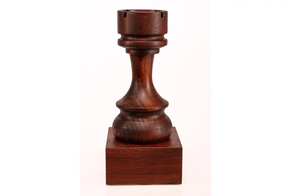 Puchar szachowy drewniany - Czarna Wieża (27 cm)