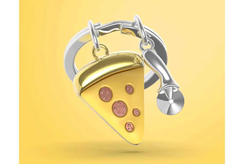 Elegancki metalowy brelok Meta[l]morphose - Pizza