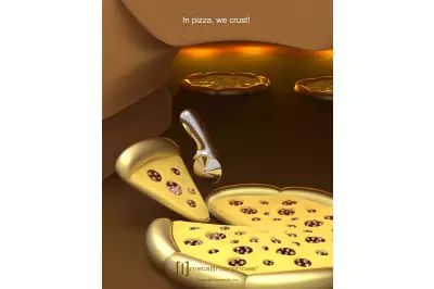 Elegancki metalowy brelok Meta[l]morphose - Pizza