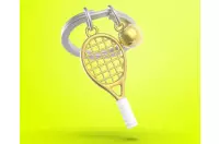 Elegancki metalowy breloczek Meta[l]morphose - Tenis