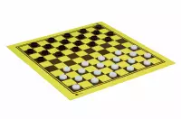 Zestaw szachy + warcaby - figury plastikowe DCP03G + warcaby plastikowe 27 mm + szachownica tekturowa składana na pół dwustronna 64 / 100 pól Zestaw szachy + warcaby - figury plastikowe DCP03G + warcaby plastikowe 27 mm + szachownica tekturowa składana na pół dwustronna 64 / 100 pól