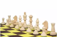 Zestaw szachowy turniejowy - figury szachowe drewniane CHW26 ART (król 90 mm) + szachownica tekturowa składana o polu 55 mm + woreczek welurowy Zestaw szachowy turniejowy - figury szachowe drewniane CHW26 ART (król 90 mm) + szachownica tekturowa składana o polu 55 mm + woreczek welurowy