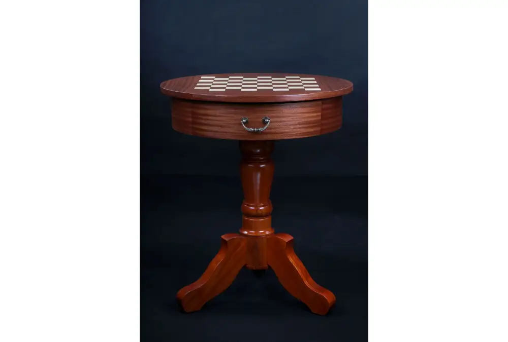 Stolik szachowy de Lux, okrągły, bez figur (wysokość 77 cm)