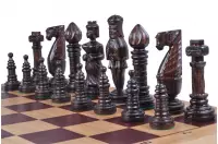 DUŻE SZACHY DĘBOWE (64,5x65cm) intarsjowane, rzeźbione, drewniane DUŻE SZACHY DĘBOWE (64,5x65cm) intarsjowane, rzeźbione, drewniane