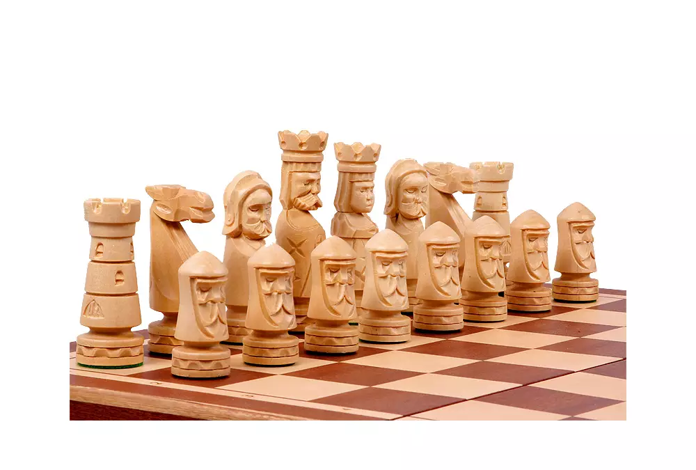 DUŻE SZACHY ZAMKOWE (56x56cm) intarsja