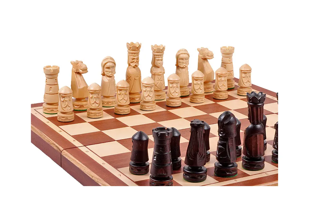 DUŻE SZACHY ZAMKOWE (56x56cm) intarsja