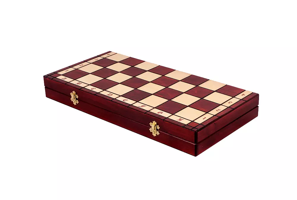 DUŻE SZACHY ZAMKOWE Rzeźbione Drewniane (49x48 cm)