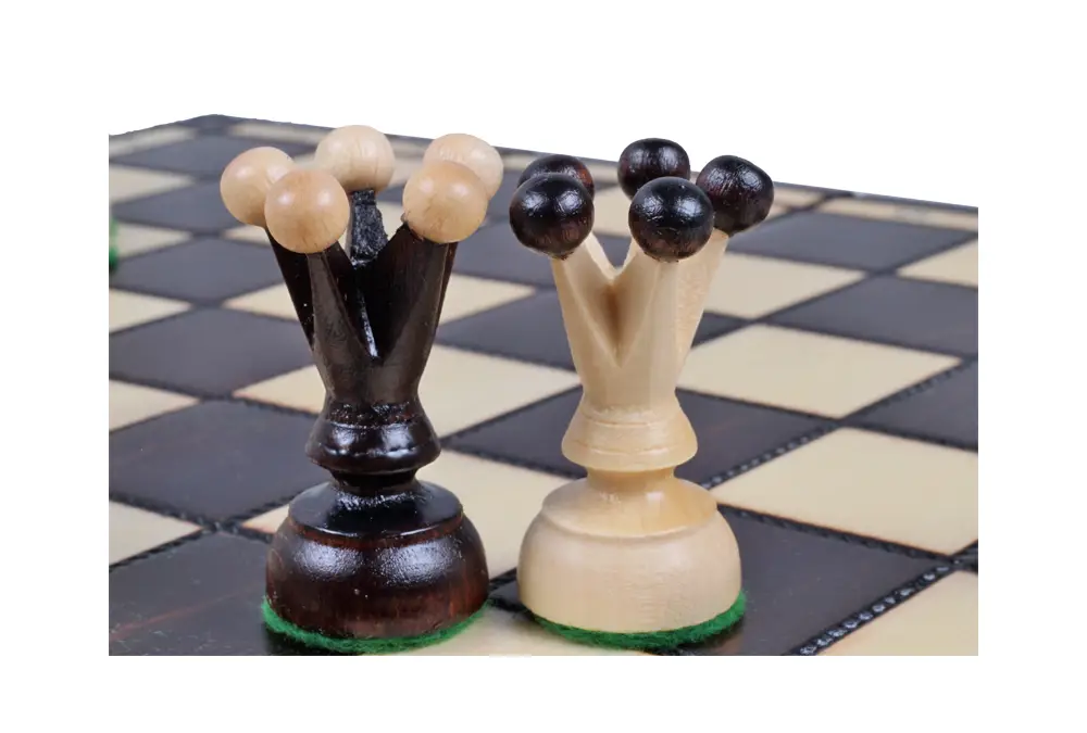 SZACHY DREWNIANE KRÓLEWSKIE ŚREDNIE (34x34 cm)