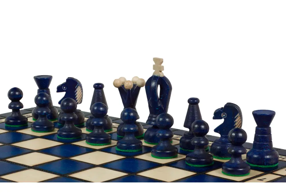 SZACHY KRÓLEWSKIE ŚREDNIE (35x35cm) kolor niebieski