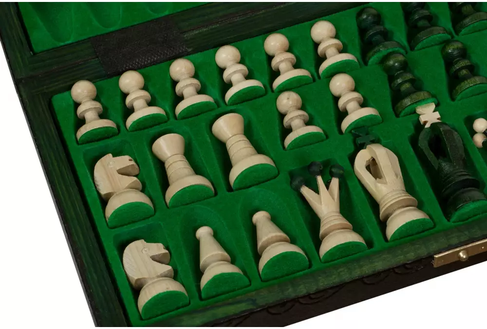 SZACHY KRÓLEWSKIE ŚREDNIE (35x35cm) kolor zielony