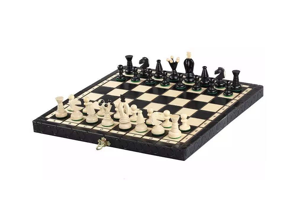 SZACHY KRÓLEWSKIE ŚREDNIE (34x34cm) kolor czarny