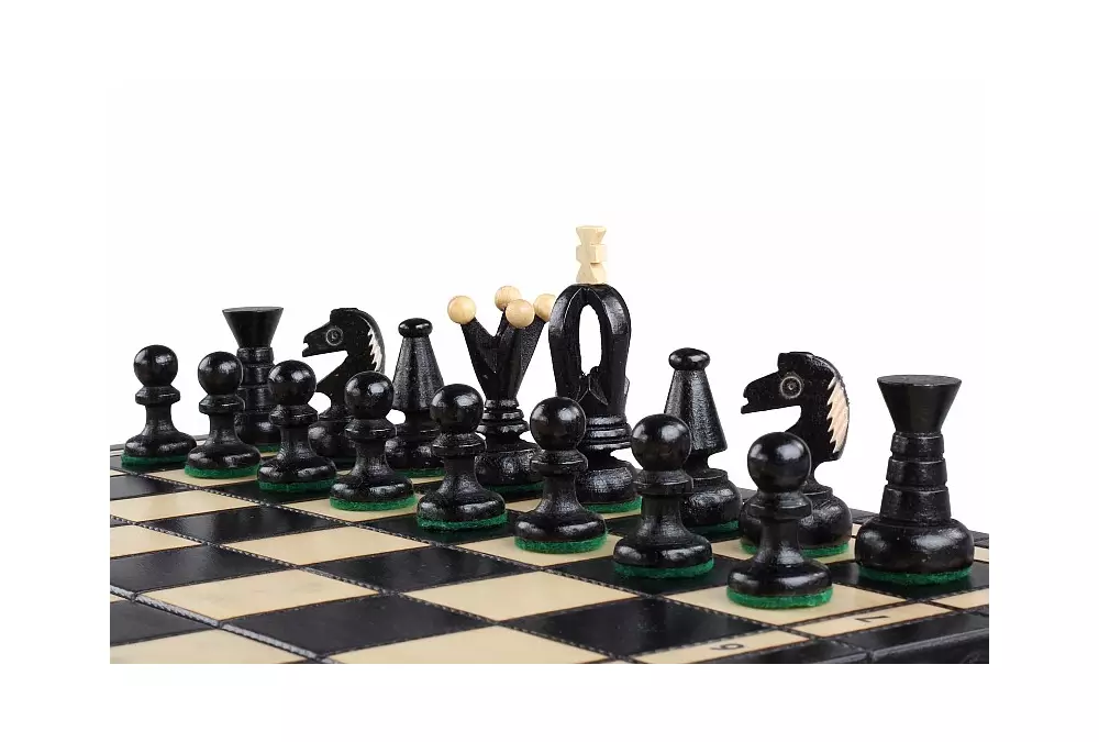 SZACHY KRÓLEWSKIE ŚREDNIE (34x34cm) kolor czarny