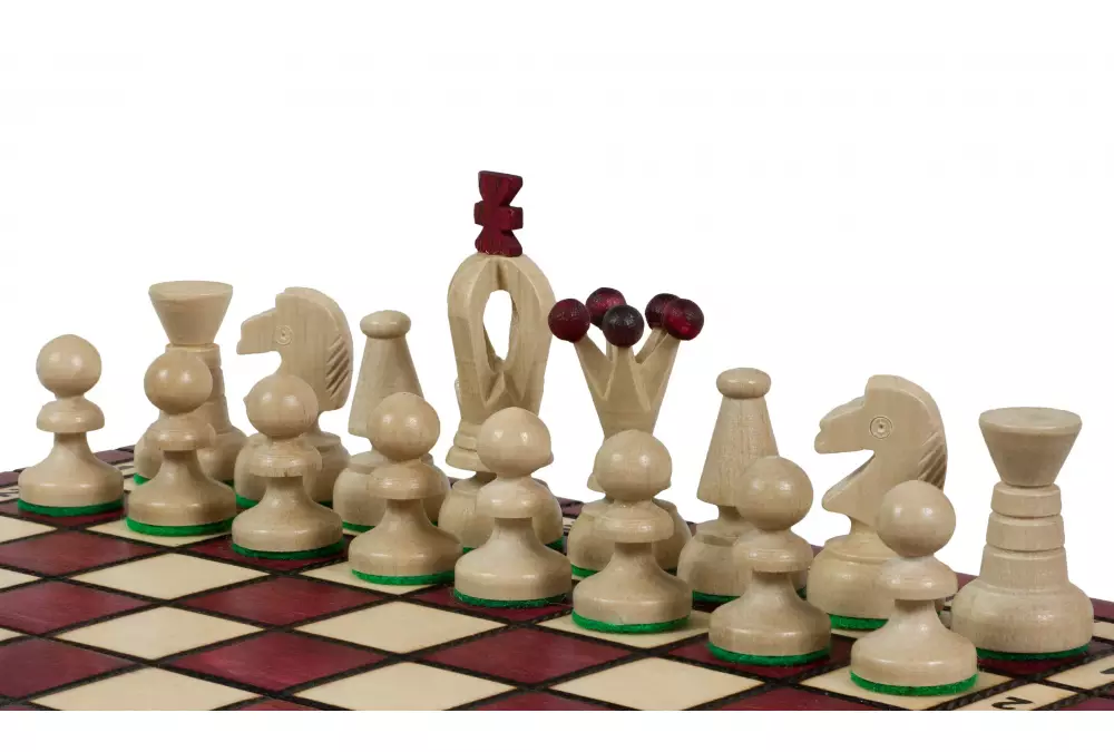 SZACHY KRÓLEWSKIE MAŁE (30x30cm) klonowe, ozdobne, wiśniowe