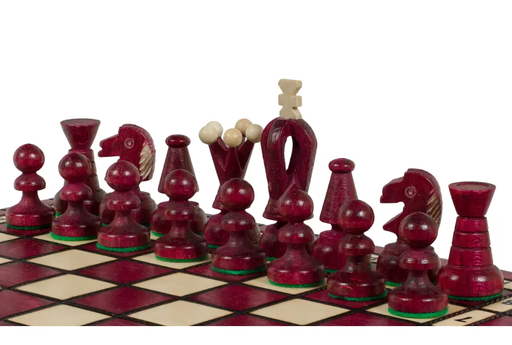 SZACHY KRÓLEWSKIE MAŁE (30x30cm) klonowe, ozdobne, wiśniowe