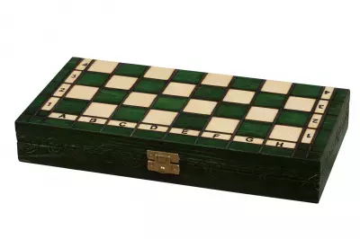 SZACHY KRÓLEWSKIE MAŁE (30x30cm) klonowe, ozdobne, zielone