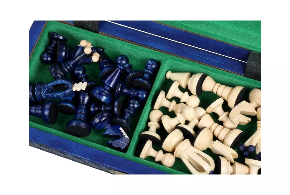 SZACHY KRÓLEWSKIE MAŁE kolor niebieski (28,5 x 28 cm)