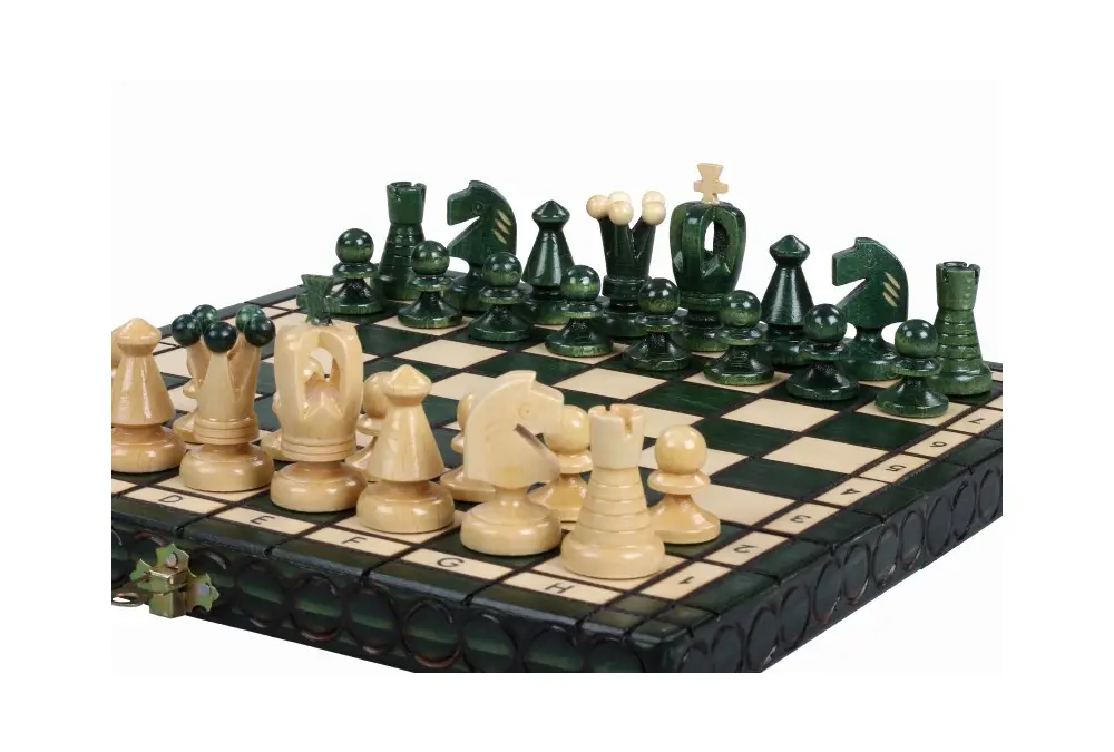 SZACHY KRÓLEWSKIE MAŁE kolor ZIELONY (28,5 x 28 cm)