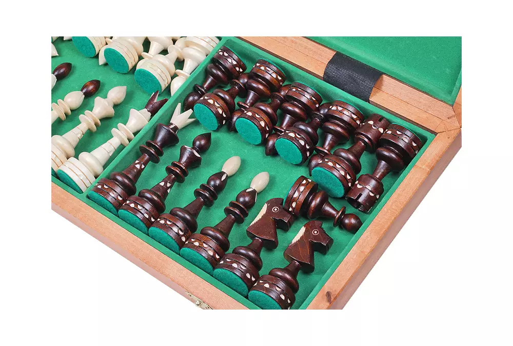 DUŻE SZACHY INDYJSKIE (50x50cm) intarsjowane