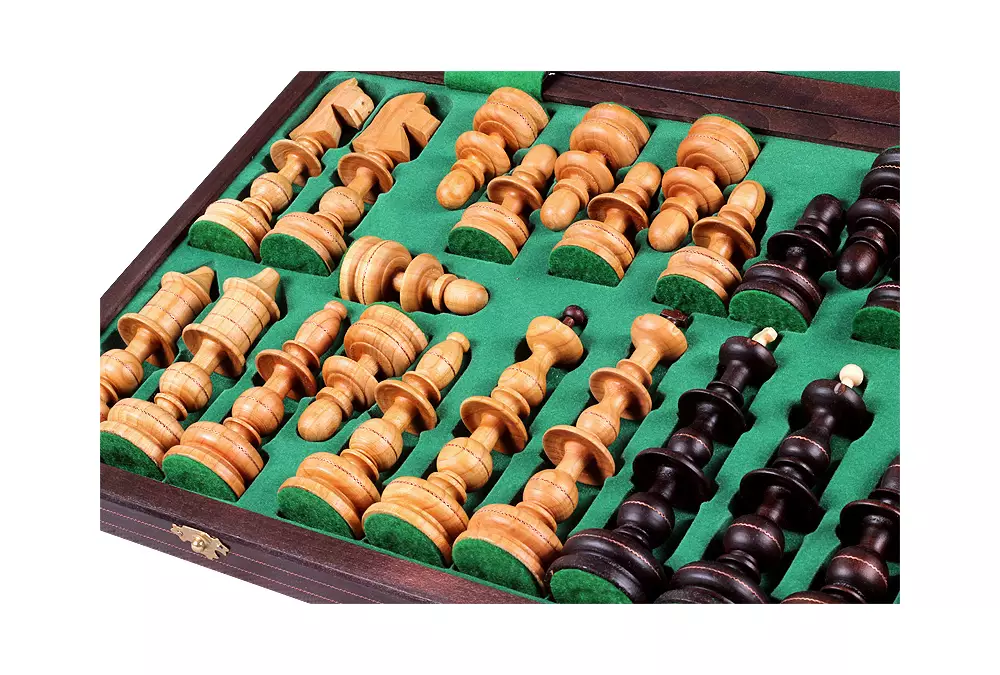 DUŻE SZACHY STAROPOLSKIE (58x58cm) Rzeźbione Drewniane