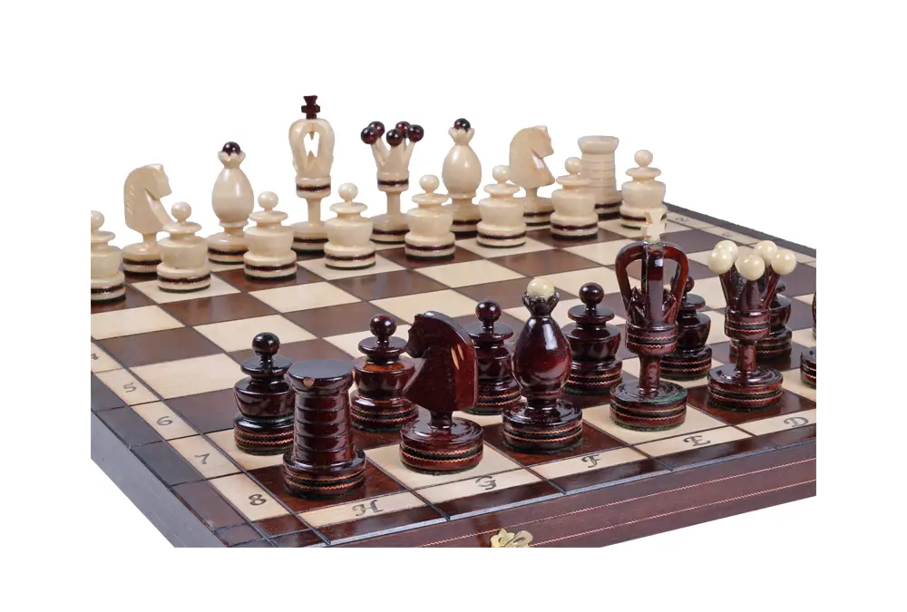 DUŻE SZACHY KRÓLEWSKIE INKRUSTOWANE (49x49cm)