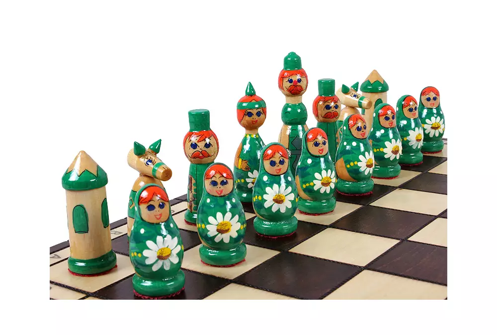 SZACHY BABUSZKI ZIELONE (42x42cm)