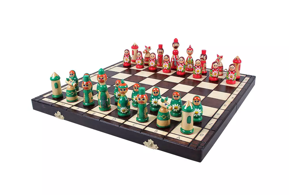 SZACHY BABUSZKI NIEBIESKIE (42x42cm)