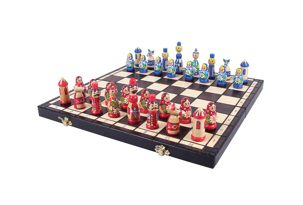 SZACHY BABUSZKI NIEBIESKIE (42x42cm)