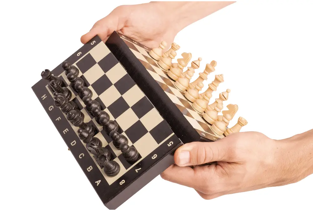 Szachy drewniane MAGNETYCZNE mini (20cm) - czarne