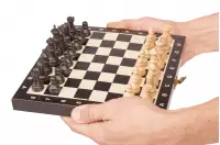 Szachy drewniane MAGNETYCZNE mini (20cm) - czarne