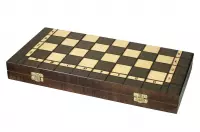 ZESTAW DREWNIANY 3 w 1 (40x40cm) SZACHY + WARCABY + BACKGAMMON