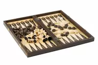 ZESTAW DREWNIANY 3 w 1 (40x40cm) SZACHY + WARCABY + BACKGAMMON