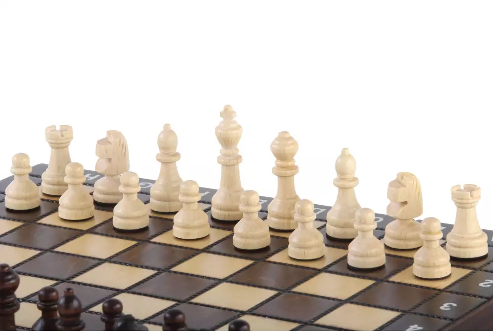 ZESTAW SZKOLNY DREWNIANY (28x28cm) - SZACHY + WARCABY + BACKGAMMON