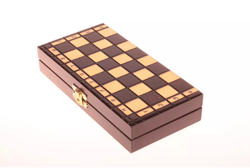 Drewniane szachy szkolne mini - wypalane