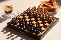 Drewniane szachy szkolne mini - wypalane Drewniane szachy szkolne mini - wypalane