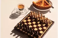 Drewniane szachy szkolne mini - wypalane Drewniane szachy szkolne mini - wypalane