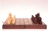 Drewniane szachy szkolne mini - wypalane Drewniane szachy szkolne mini - wypalane