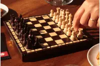 Drewniane szachy szkolne mini - wypalane Drewniane szachy szkolne mini - wypalane