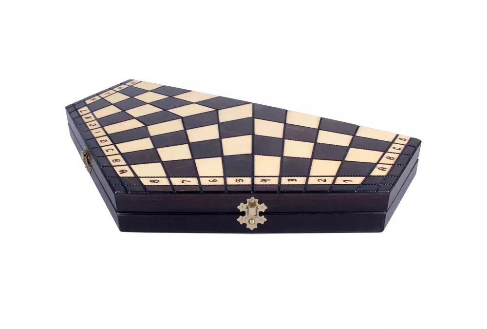 Szachy dla trójki graczy - duże (sześciokątna szachownica o boku 26 cm)