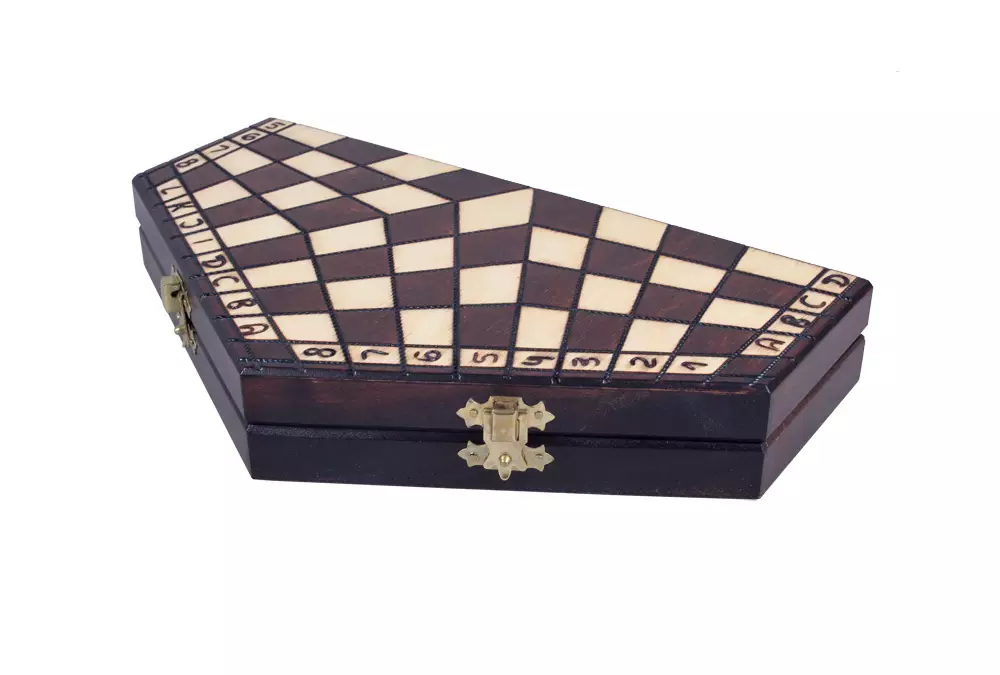 Szachy dla trójki graczy - małe (sześciokątna szachownica o boku 16 cm)