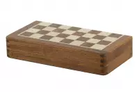 Szachy MAGNETYCZNE z intarsjowaną szachownicą 25 cm