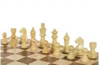 Szachy MAGNETYCZNE z intarsjowaną szachownicą 30 cm