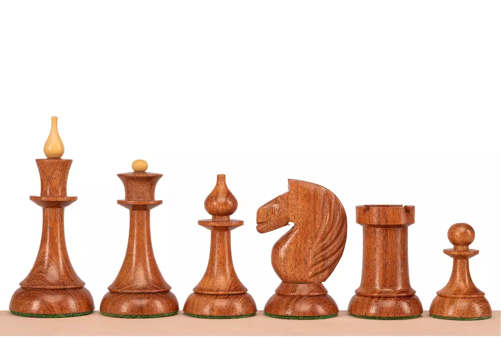 Figury szachowe Queen's Gambit 1957 akacja indyjska 3,75 cale