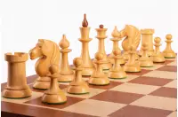 Figury szachowe Queen's Gambit 1957 akacja indyjska 3,75 cale Figury szachowe Queen's Gambit 1957 akacja indyjska 3,75 cale