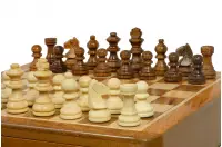Szachy MAGNETYCZNE 18 cm z intarsjowaną szachownicą i szufladką na figury Szachy MAGNETYCZNE 18 cm z intarsjowaną szachownicą i szufladką na figury