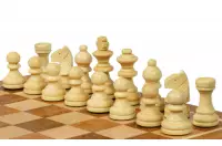 Szachy MAGNETYCZNE 18 cm z intarsjowaną szachownicą i szufladką na figury Szachy MAGNETYCZNE 18 cm z intarsjowaną szachownicą i szufladką na figury