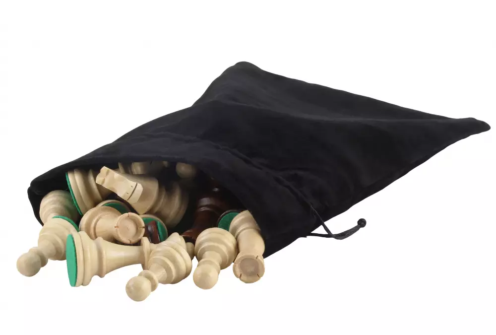 Zestaw szachowy turniejowy - figury szachowe drewniane CHW26 JM z dodatkowymi hetmanami (król 90 mm) + szachownica tekturowa składana o polu 55 mm + w