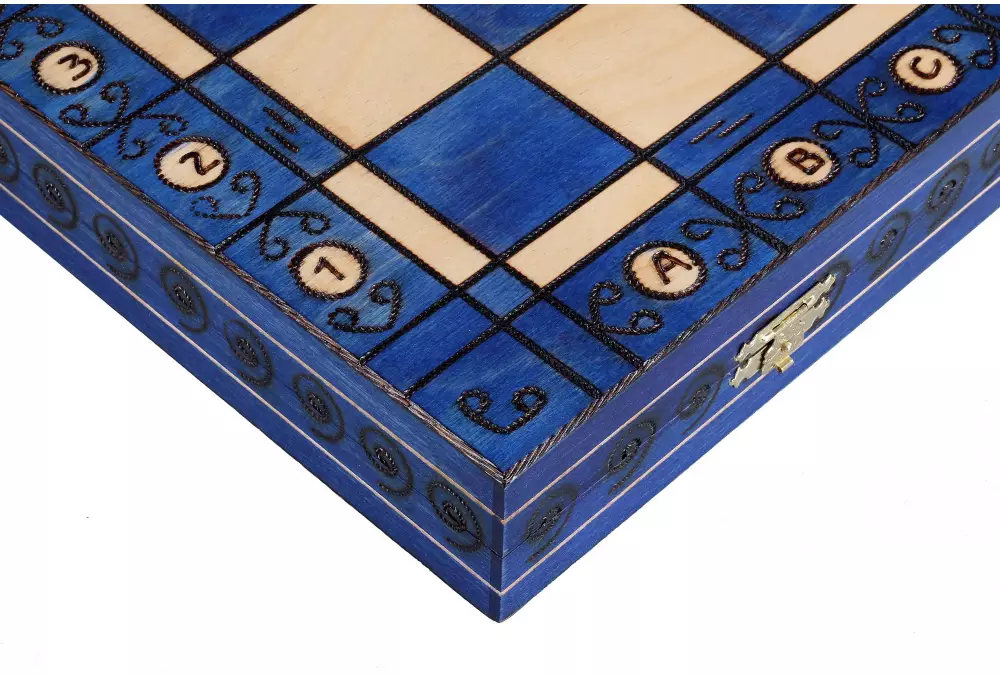 duże Szachy AMBASADOR - NIEBIESKIE (54cm)