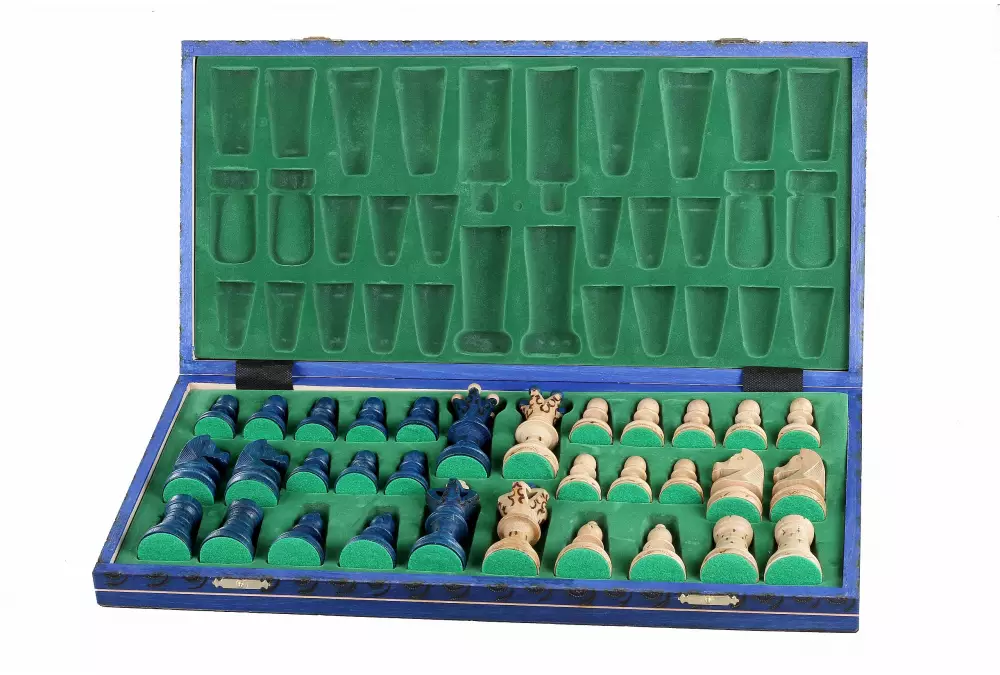 duże Szachy AMBASADOR - NIEBIESKIE (54cm)