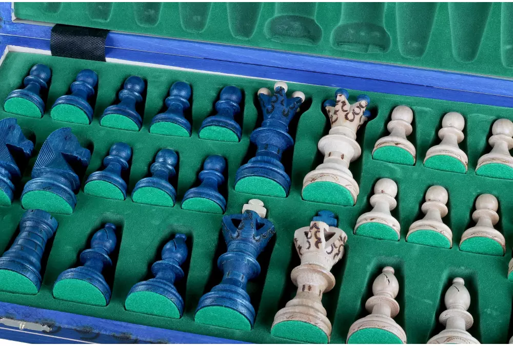 duże Szachy AMBASADOR - NIEBIESKIE (54cm)